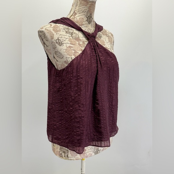 FRAME Deep eggplant sleeveless halter neck blouse size XS - Picture 9 of 15